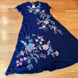 Johnny Was Navy T-shirt Maxi Dress